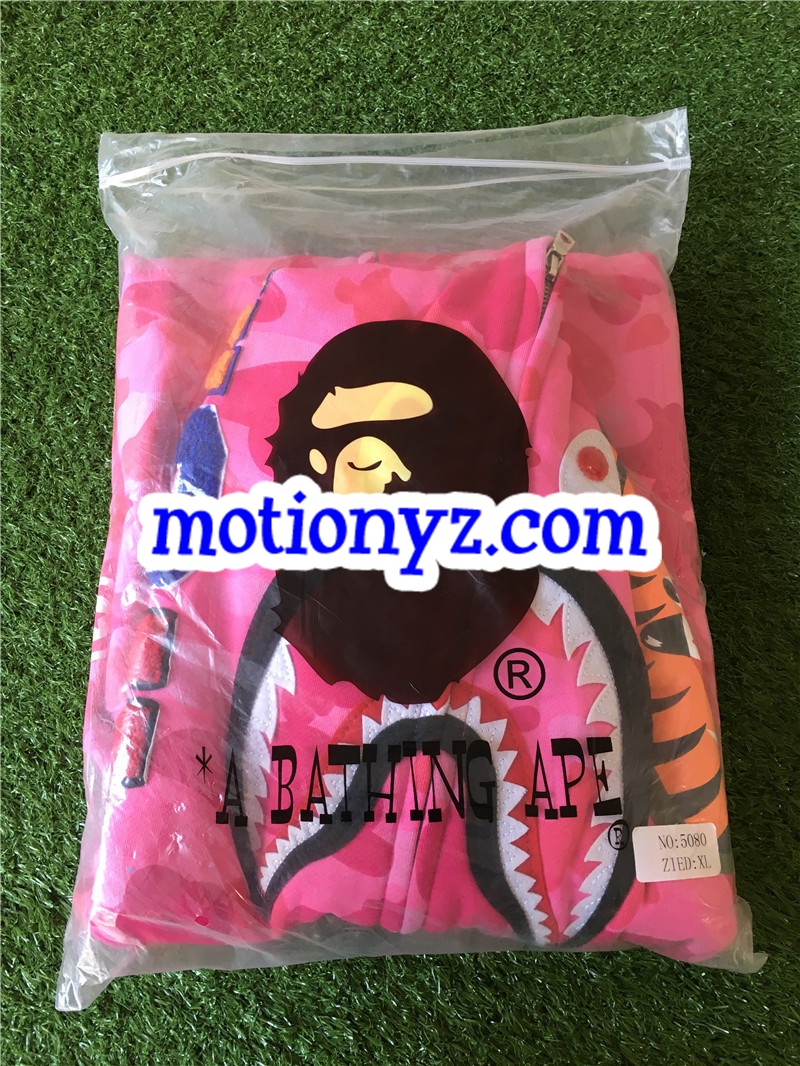 A Bathing Ape Clothing Bape Shark Hoodies Camo Pink